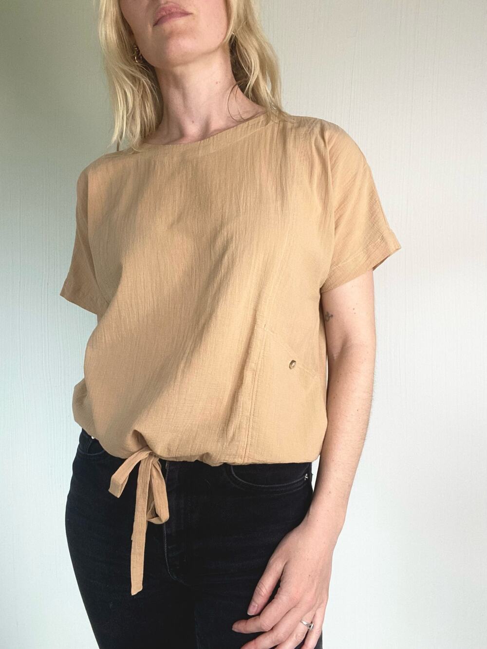 MADEWELL Beige Gauze Cotton Top US XS